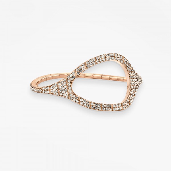 Bracelet Extensible Vanrycke Styloïde Or Rose 18k Pavé Diamants