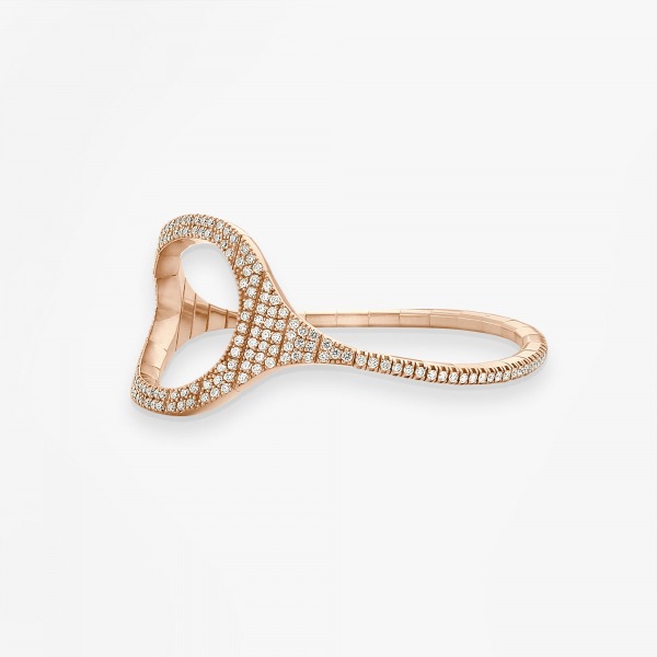 Bracelet Extensible Vanrycke Styloïde Or Rose 18k Pavé Diamants
