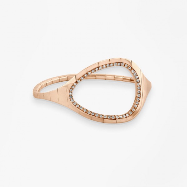 Bracelet Extensible Vanrycke Styloïde Or Rose 18k Semi-Pavé Diamants