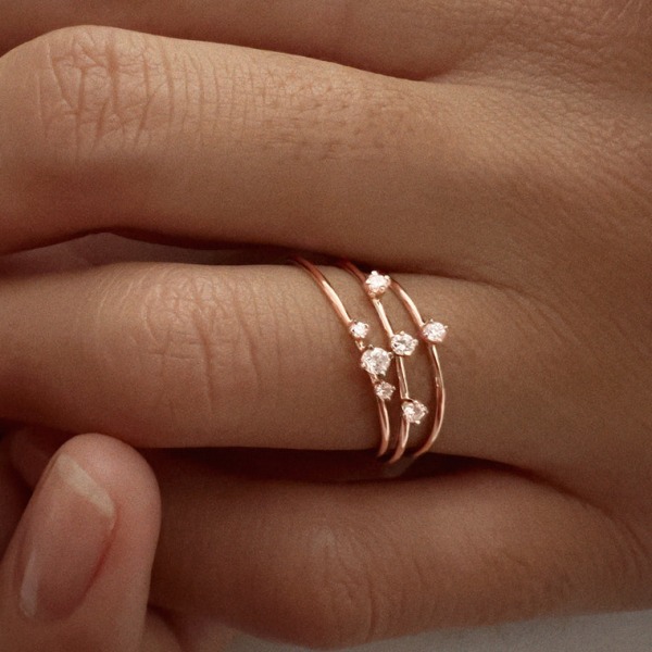 Bague Vanrycke Stardust Or Rose 18k & Diamant