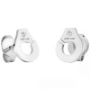 Puces d'Oreilles Menottes Dinh Van R 7.5 or blanc 2 diamants