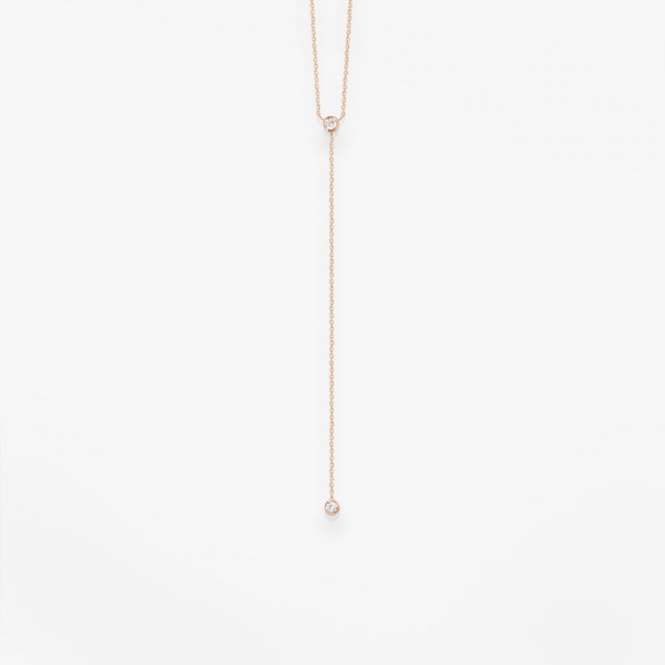 Collier Cravate Vanrycke One Or Rose 18k & Diamants