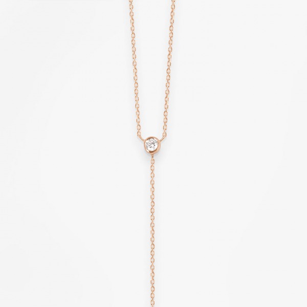 Collier Cravate Vanrycke One Or Rose 18k & Diamants