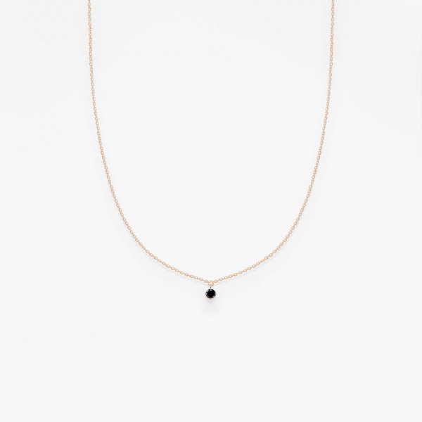 Collier Choker Vanrycke Stardust Or Rose 18k & Diamant Noir