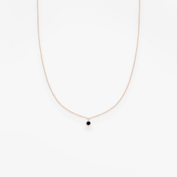 Collier Choker Vanrycke Stardust Or Rose 18k & Diamant Noir