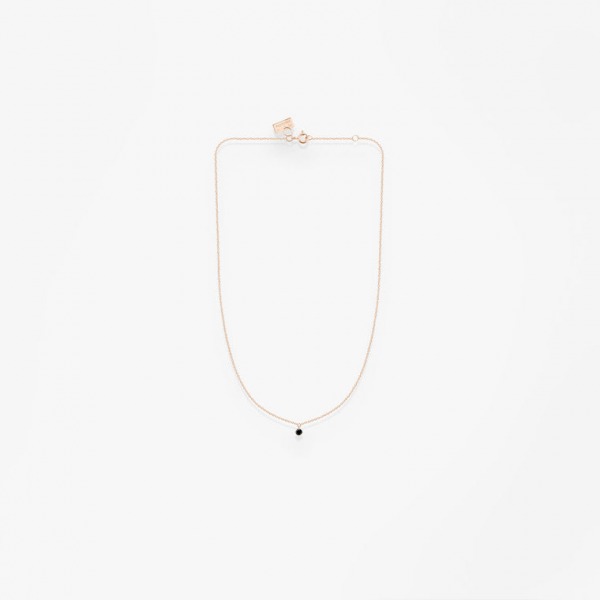 Collier Choker Vanrycke Stardust Or Rose 18k & Diamant Noir