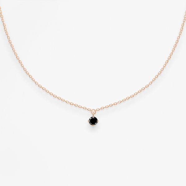 Collier Choker Vanrycke Stardust Or Rose 18k & Diamant Noir