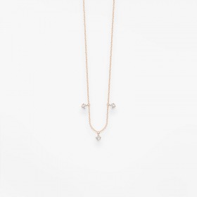 Collier Vanrycke Stardust Or Rose 18k & 3 Diamants