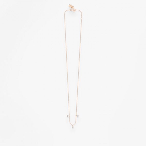 Collier Vanrycke Stardust Or Rose 18k & 3 Diamants