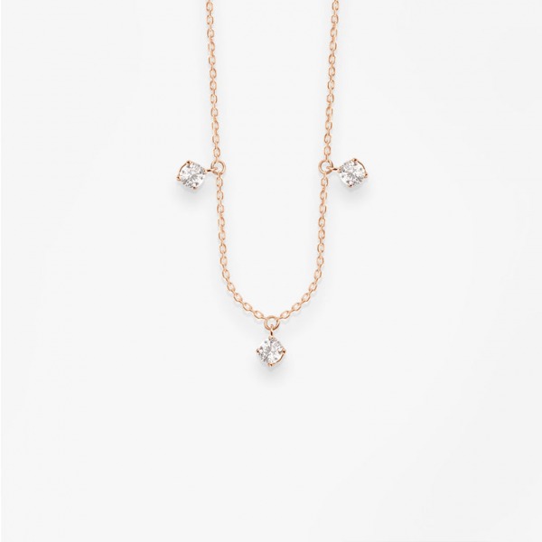 Collier Vanrycke Stardust Or Rose 18k & 3 Diamants