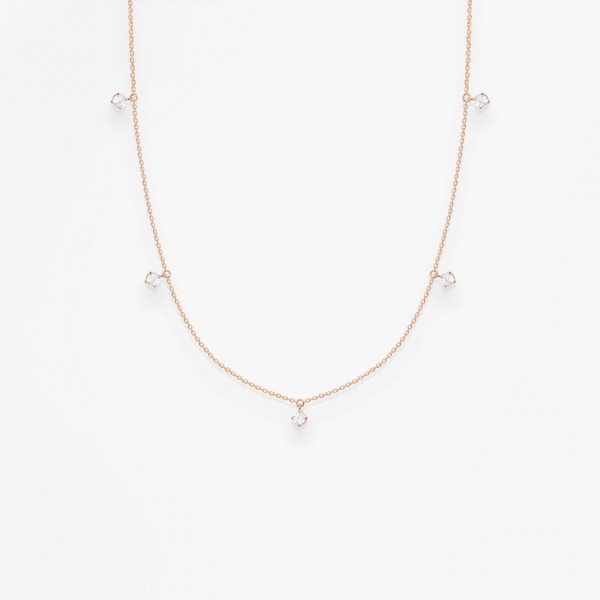 Collier Vanrycke Stardust Or Rose 18k & 5 Diamants