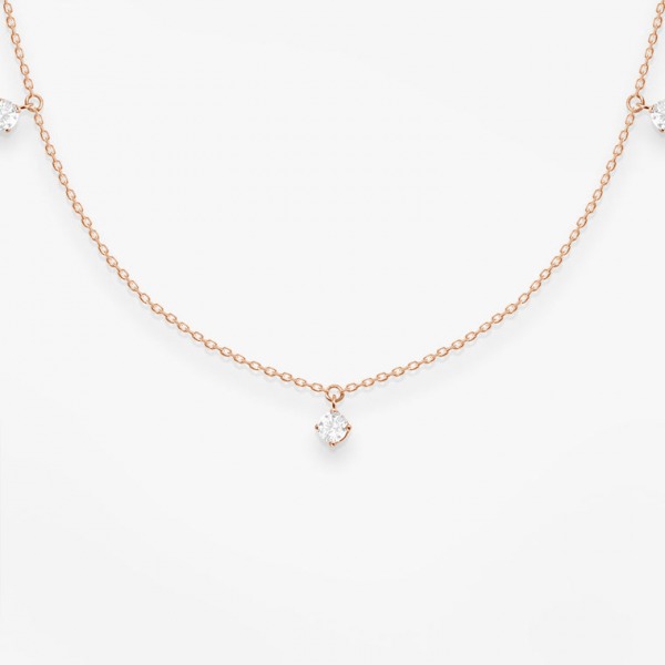 Collier Vanrycke Stardust Or Rose 18k & 5 Diamants