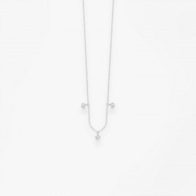 Collier Vanrycke Stardust Or Blanc 18k & 3 Diamants