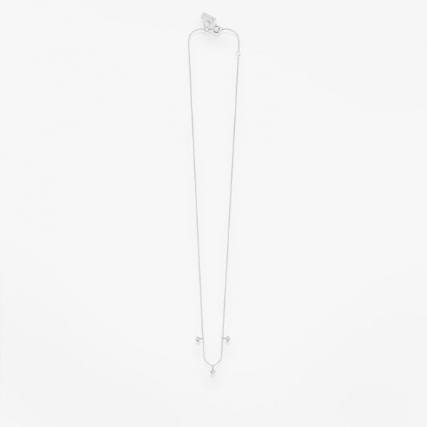 Collier Vanrycke Stardust Or Blanc 18k & 3 Diamants