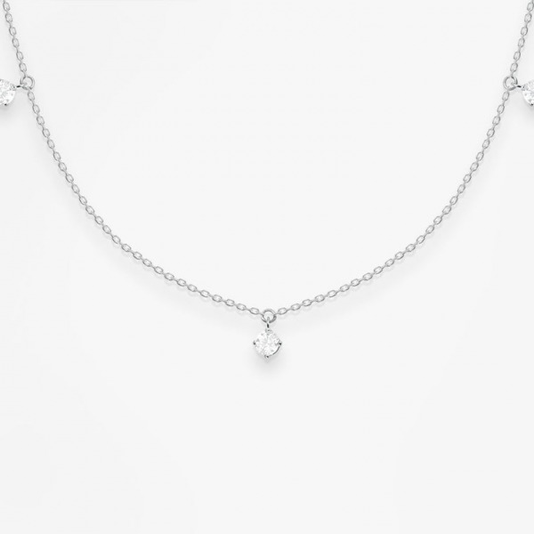 Collier Vanrycke Stardust Or Blanc 18k & 5 Diamants
