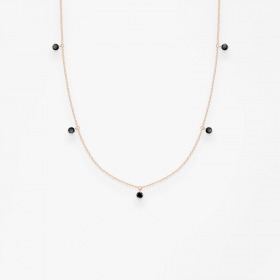 Collier Vanrycke Stardust Or Rose 18k & 5 Diamants Noirs