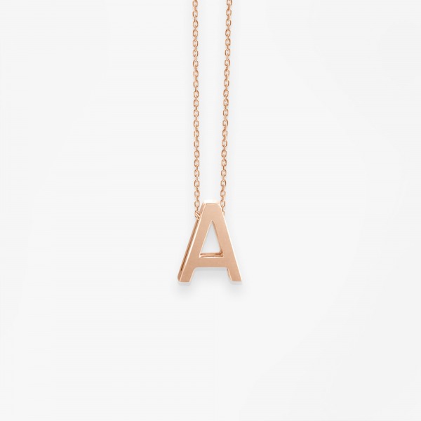 Collier Vanrycke ABÉCÉDAIRE "A" Or rose 18k