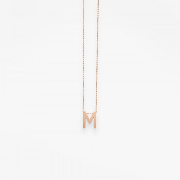 Collier Vanrycke ABÉCÉDAIRE "M" Or rose 18k