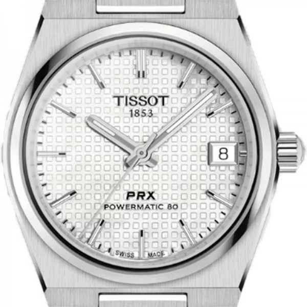 Montre Tissot PRX 35mm Cadran Nacre Blanche Bracelet Acier