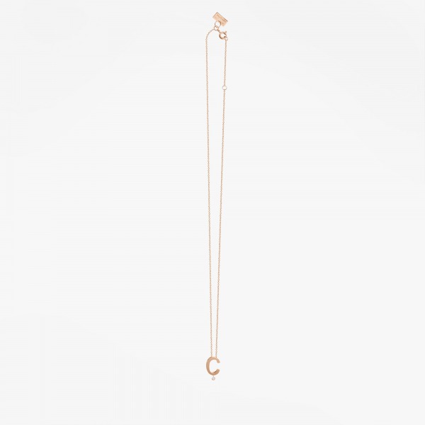 Collier Vanrycke ABÉCÉDAIRE "C" Or rose 18k et diamant