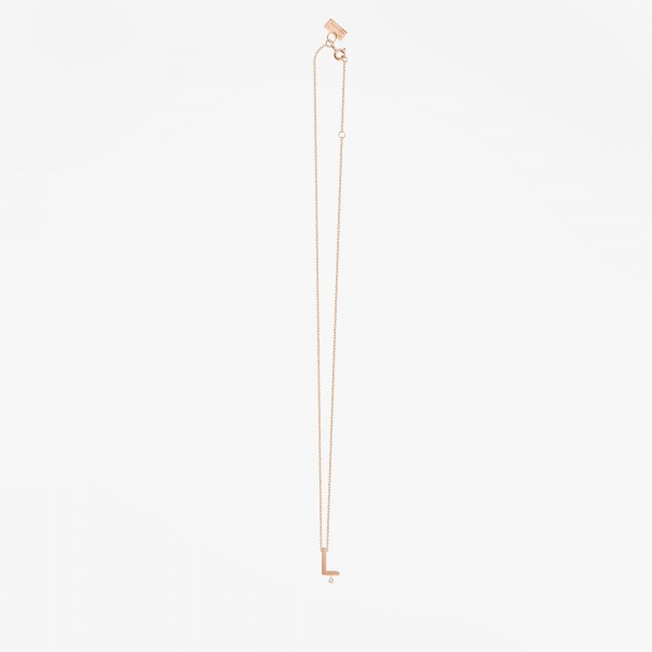 Collier Vanrycke ABÉCÉDAIRE "L" Or rose 18k et diamant