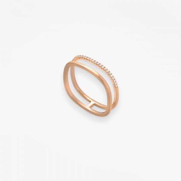 BAGUE Vanrycke CHARLIE Or rose 18k et diamants