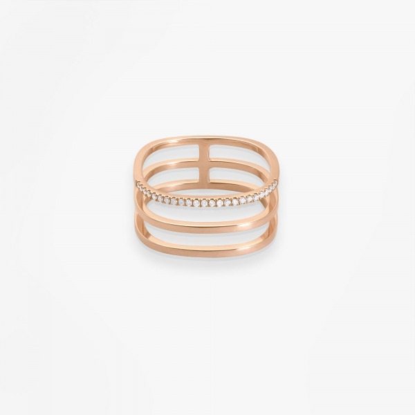 BAGUE Vanrycke CHARLIE triple Or rose 18k et diamants