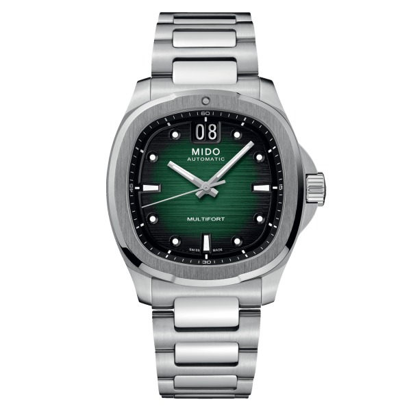 Montre Mido Multifort TV Big Date Bracelet Acier Cadran Vert