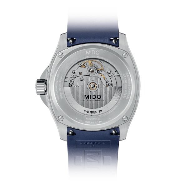 Montre Mido Multifort TV Big Date Bracelet Caoutchouc Cadran Bleu