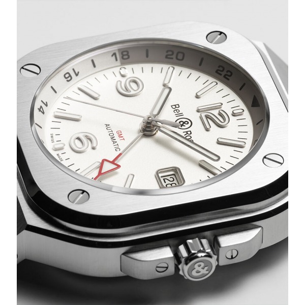 Montre BELL & ROSS BR 05 GMT WHITE Bracelet Caoutchouc
