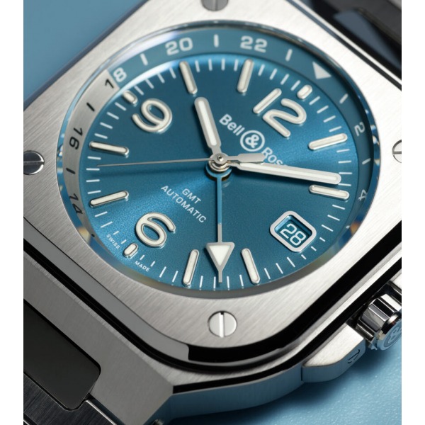 Montre BELL & ROSS BR 05 GMT SKY BLUE Bracelet Acier