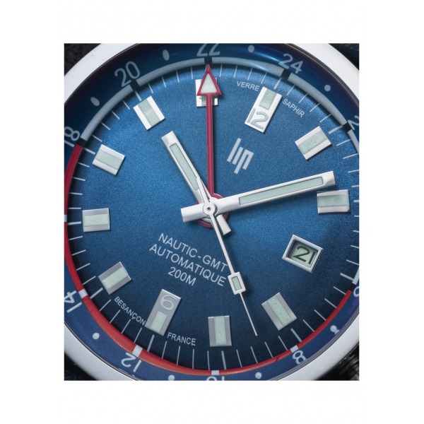 Montre LIP Homme Grande Nautic Ski GMT Cadran Bleu