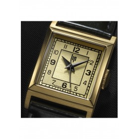 Montre LIP C18 Cadran Doré Bracelet Cuir Noir