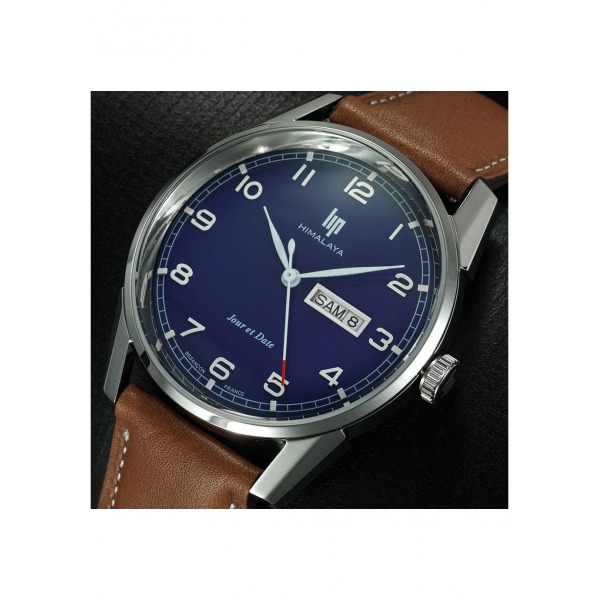 Montre LIP Homme Himalaya 40mm Jour Date Bracelet Cuir