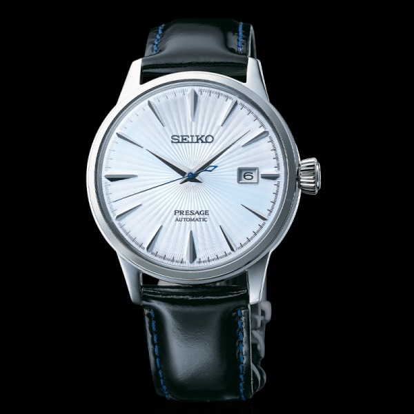 Montre Seiko Presage Cocktail Cadran Bleu Bracelet Cuir Noir