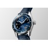 Montre Longines Spirit Zulu Time Automatique 39mm cadran bleu bracelet cuir