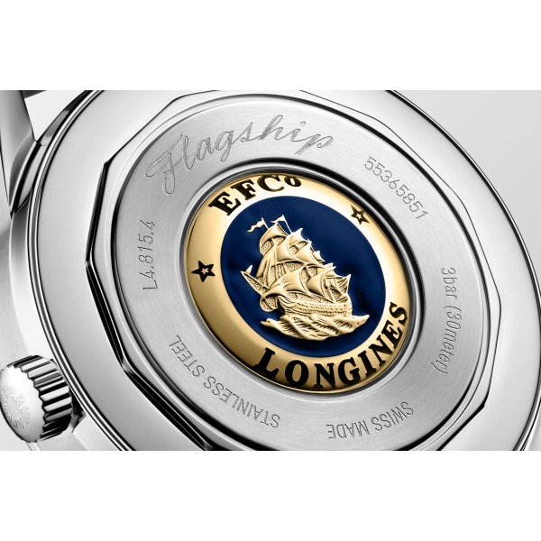 Montre Longines Flagship Heritage Auto Cadran Argenté Bracelet Cuir Gris