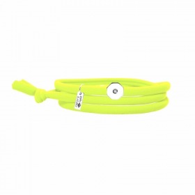 Bracelet Gresy's Sunny Octogone 1 diamant, argent rhodié Jaune Fluo