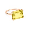 Bague Ginette NY Cocktail Horizontal Lemon Quartz Ring Or Rose