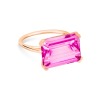 Bague Ginette NY Cocktail Horizontal Topaze Rose Or Rose