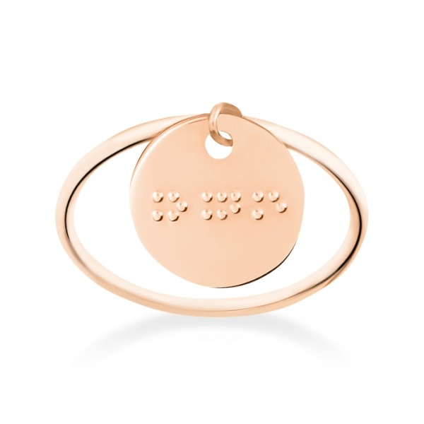 Bague Ginette NY Braille Circle Ring Or Rose
