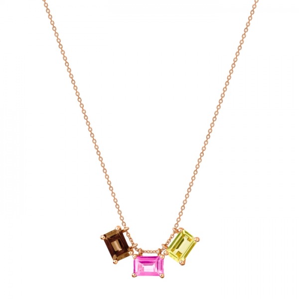 Collier Ginette NY 3 Mini Cocktail Chaîne Or Rose