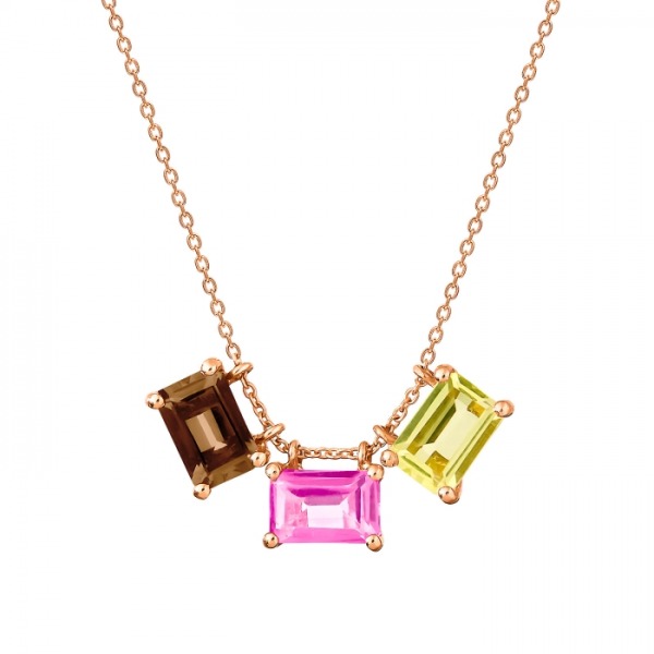 Collier Ginette NY 3 Mini Cocktail Chaîne Or Rose