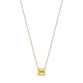 Collier Ginette NY Mini Cocktail Lemon Quartz Chaîne Or Rose