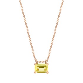 Collier Ginette NY Mini Cocktail Lemon Quartz Chaîne Or Rose