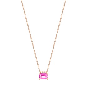 Collier Ginette NY Mini Cocktail Topaze Rose Chaîne Or Rose