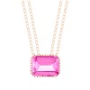 Collier Ginette NY Jumbo Cocktail Topaze Rose Chaîne Or Rose
