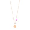 Collier Ginette NY Mini Braille Necklace Topaze Rose Chaîne Or Rose