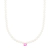 Collier Ginette NY Mini Cocktail Perles & Topaze Rose Chaîne Or Rose