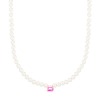 Collier Ginette NY Mini Cocktail Perles & Topaze Rose Chaîne Or Rose